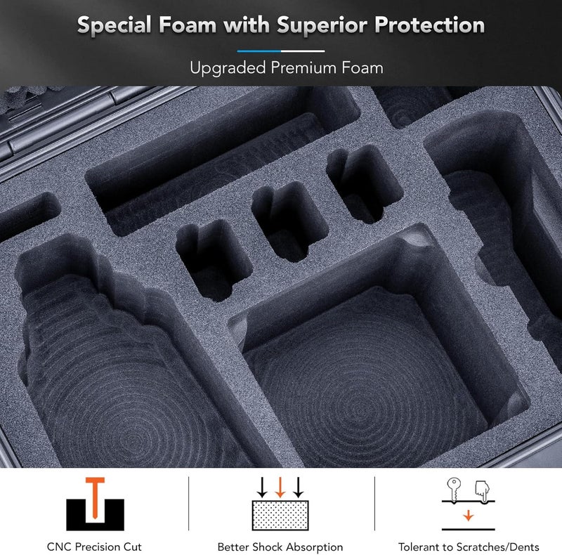 Lykus Titan MA330 Waterproof Hard Case for DJI Air 3S/Air 3 and DJI RC Pro 2, Large Flexible Space, Up to 7 Batteries [CASE ONLY] - Image 4